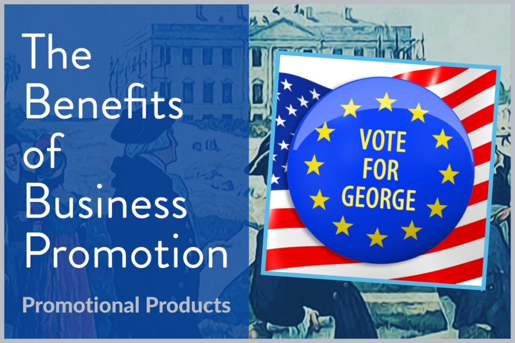 blog post image with a campaign button vote for george